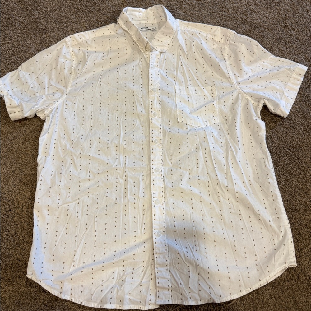 Sonoma White Patterned Casual Button Down Shirt